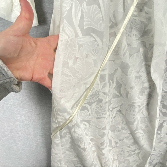 Vintage Bard's Nightgown & Robe Set Floral Sheer Floor Length - Picture 7 of 14